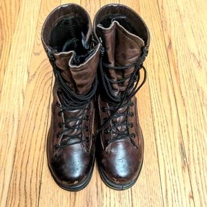 BELLEVILLE 330 ST LEATHER BROWN STEEL TOE NAVY FLIGHT BOOTS Men 4.5 / Women 6.5R